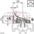 technical illustration-3842524027-Protective pane profile, clean room, R45 basic profile