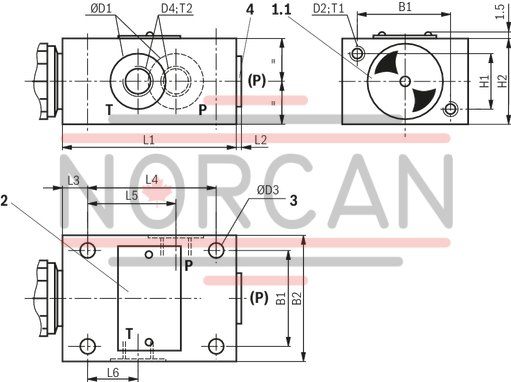 technical illustration-R900424269-Pressure relief valve, direct operated