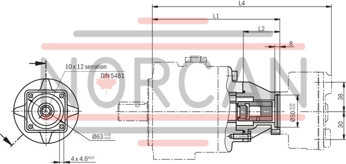 technical illustration-R900580382-Variable displacement pump, size 20 cm&sup3;, pressure 160 bar for industrial applications, open circuit