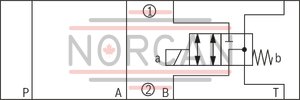 technical illustration-R900945999-Direct-controlled directional slide valve with solenoid actuation Sandwich plate valve As stop straight-through valve or stop straight-through short circuit valve Porting pattern according to DIN&nbsp;24340 form&nbsp;A (without locating hole), (standard) Porting pattern according to ISO&nbsp;4401-03-02-0-05 (with locating hole) Wet-pin AC or DC solenoids Manual override, optional