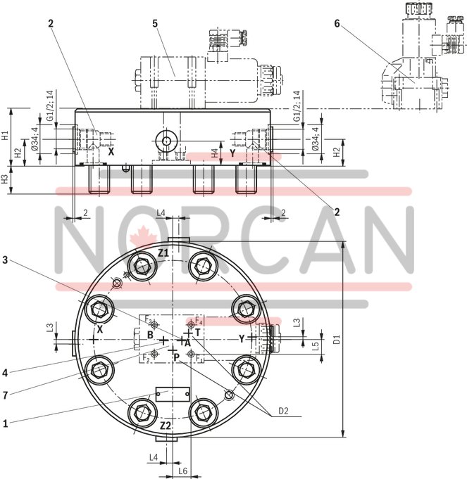 technical illustration-R900977102-2 area ratios 4 different springs 6 different cracking pressures