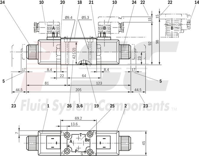 technical illustration-R978014329-Size 6, symbol J, electrical with solenoid, 96 V DC