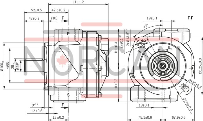 technical illustration-R901230037-Gerotor pump, size 63 cm&sup3;, pressure 15 bar for cooling or filter circuits