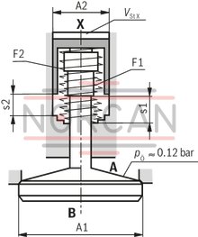 technical illustration-R901066620-Size 63, A &rarr; B, hydraulically actuated