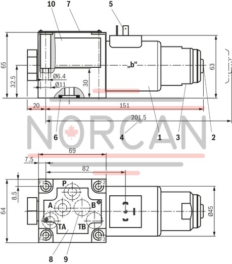 technical illustration-R901119288-3/2- or 4/2-way version For intended use in potentially explosive atmosphere Porting pattern according to ISO&nbsp;4401-05-04-0-05 Wet-pin DC solenoids Safe switching also with longer standstill periods under pressure Solenoid coil can be rotated by 90&deg; Electrical connection with individual connection With manual override, optional
