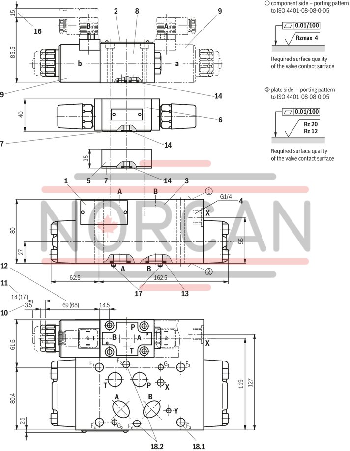 technical illustration-R901257353-Size 16, symbol E63, with solenoid actuation, 96 VDC