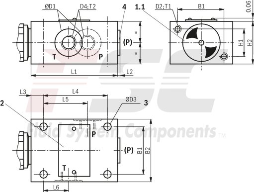 technical illustration-R900424269-Pressure relief valve, direct operated