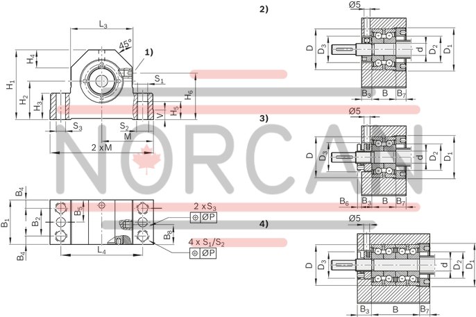 technical illustration-R159111220-Assembly group pillow block unit SEB-F, size 20 x 5/10/20/40