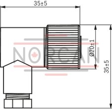 technical illustration-R900082899-Mating connector, connector 3-pole (2 + PE) EN 175301-803