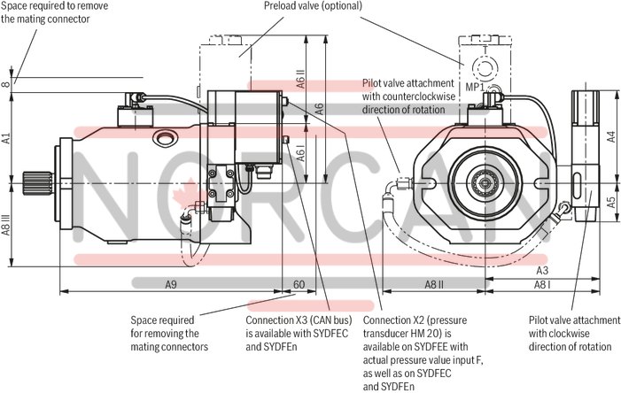 technical illustration-R978056648-Pump A10VSO BR31 with digital OBE
