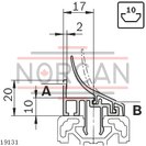 technical illustration-3842524027-Protective pane profile, clean room, R45 basic profile