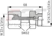 technical illustration-R901435684-Bladder-type accumulator size 10 liters, 330 bar for industrial applications at standard temperatures