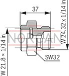 technical illustration-R901435684-Bladder-type accumulator size 10 liters, 330 bar for industrial applications at standard temperatures