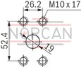technical illustration-R900932141-Fixed displacement Low operating noise Low flow pulsation High efficiency also at low speed and viscosity due to sealing gap compensation Suitable for broad viscosity and speed ranges All frame sizes and sizes can be arbitrarily combined Can be combined with internal gear pumps, radial piston pumps and external gear pumps