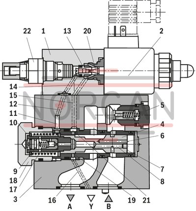 technical illustration-R901275714-Size 20, B &rarr; A, electrical with integrated electronics, 24 VDC
