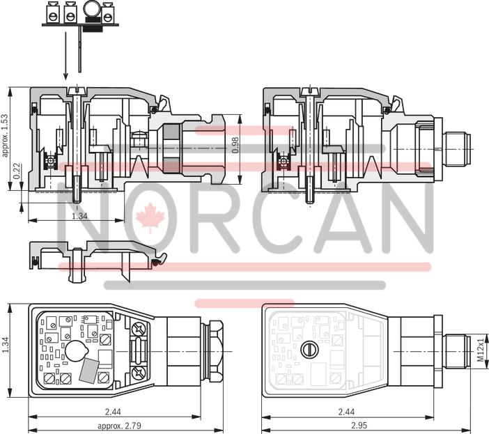 technical illustration-R901005414-Valve amplifier for proportional valves with 1 solenoid without position feedback