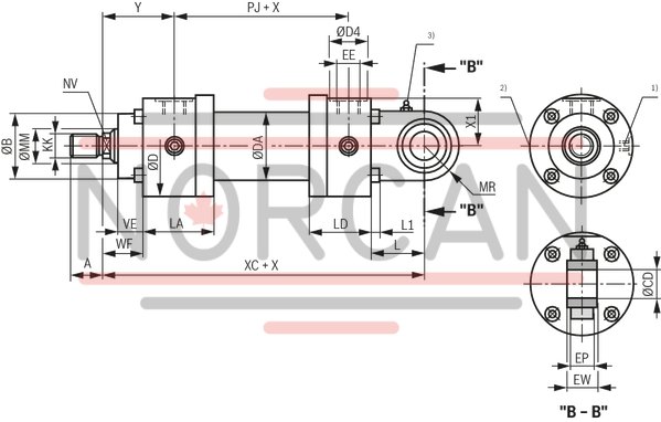 technical illustration-R407999236-Nominal pressure 160 bar, piston Ø 25 ... 200 mm, piston rod Ø 14 ... 140 mm, stroke length up to 3000 mm