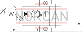 technical illustration-R901025495-Size 6, P2 &rarr; P1, electrical with external electronics, 24 V DC