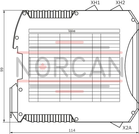 technical illustration-R901439036-Valve amplifier for proportional valves with 1 solenoid without position feedback