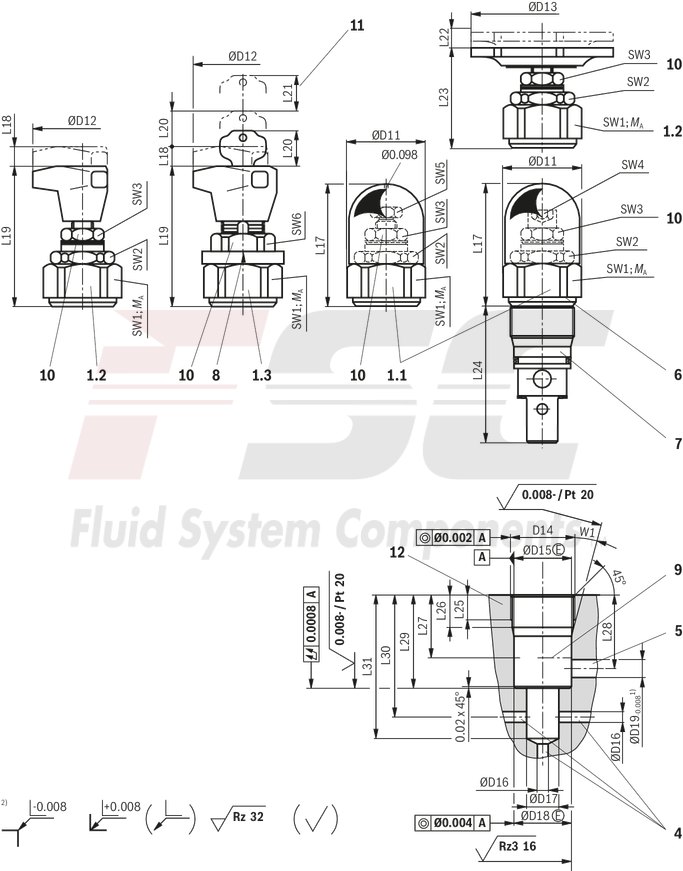 technical illustration-R900424269-Pressure relief valve, direct operated