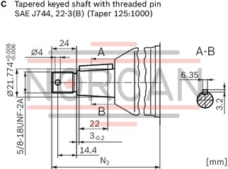 technical illustration-R902504508-Space-saving construction due to recessed mounting flange Approved for high speeds Long service life High power density Low operating noise Optional with integrated anti-cavitation valve, e.g. for fan drives Optional with speed sensor Swashplate design