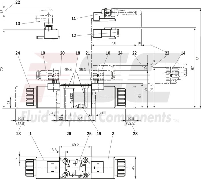 technical illustration-R978014329-Size 6, symbol J, electrical with solenoid, 96 V DC
