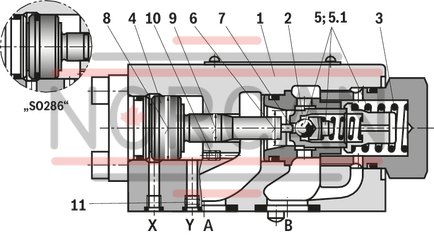 technical illustration-R900587557-Size 20, A → B, hydraulically actuated