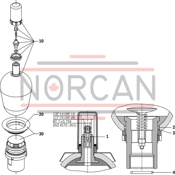 technical illustration-R901435684-Bladder-type accumulator size 10 liters, 330 bar for industrial applications at standard temperatures
