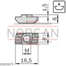 technical illustration-3842530287-T-nut 10 mm slot steel; galvanized M8