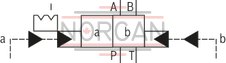 technical illustration-R978903900-Type of actuation: hydraulic-hydraulic For subplate mounting Porting pattern according to ISO&nbsp;4401 Subplates according to data sheets 45054 to 45060 (separate order) Spring centering, spring end position or hydraulic end position Optional auxiliary operating device Switching time adjustment, optional Preload valve in channel P of the main valve, optional Stroke setting at main spool, optional Stroke setting and/or end position control, optional Inductive position switch and proximity sensors (contactless)