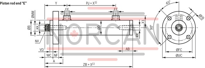 technical illustration-R407999222-Nominal pressure 160 ... 250 bar, piston &Oslash; 25 ... 200 mm, piston rod &Oslash; 14 ... 125 mm, stroke length up to 3000 mm