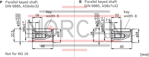 technical illustration-R902137697-Large variety of available nominal sizes allows exact adjustment to the application High power density Very high total efficiency High starting efficiency Working ports SAE flange or thread Optional with integrated pressure relief valve Optional with mounted addifitonal valve: counterbalance valve (BVD/BVE), flushing and boost-pressure valve Bent-axis design