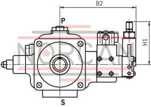 technical illustration-R900580382-Variable displacement pump, size 20 cm&sup3;, pressure 160 bar for industrial applications, open circuit