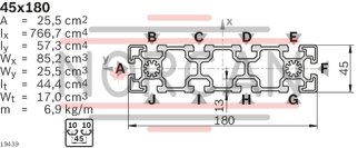 technical illustration-3842990335-Strut profile 45x180