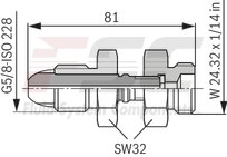 technical illustration-R901435684-Bladder-type accumulator size 10 liters, 330 bar for industrial applications at standard temperatures