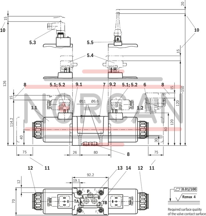 technical illustration-R901433797-Size 10, symbol C, electrical with solenoid, 110 V DC