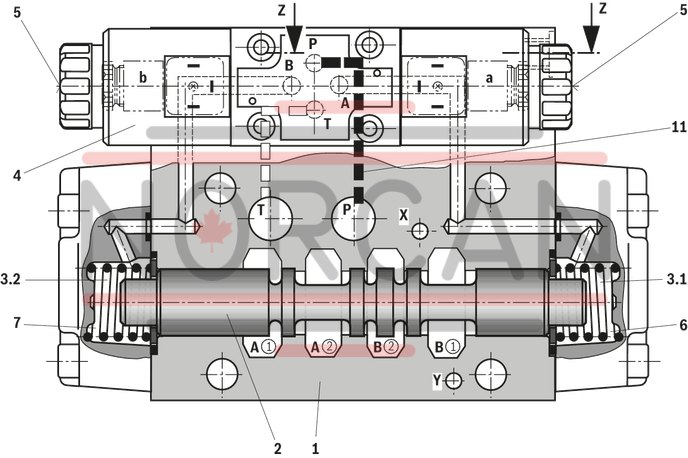 technical illustration-R901257353-Size 16, symbol E63, with solenoid actuation, 96 VDC