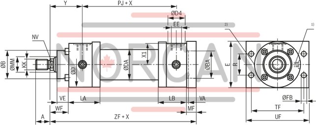 technical illustration-R407999236-Nominal pressure 160 bar, piston Ø 25 ... 200 mm, piston rod Ø 14 ... 140 mm, stroke length up to 3000 mm