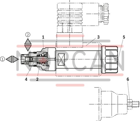 technical illustration-R901069975-Pilot control valve Mounting cavity&nbsp;R/T-8A Direct-controlled directional slide valve with solenoid actuation Flow possible in both directions Positive overlap prevents switching shocks Wet-pin DC solenoids Solenoid coil can be rotated With concealed manual override