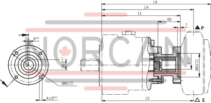 technical illustration-R900580382-Variable displacement pump, size 20 cm&sup3;, pressure 160 bar for industrial applications, open circuit
