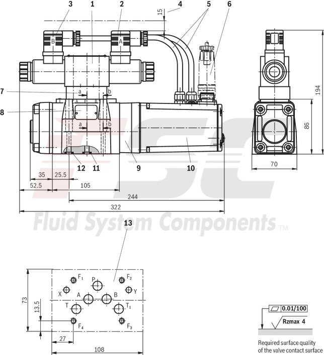 technical illustration-R901039097-Size 27, symbol E, electrical with integrated electronics, 24 V DC