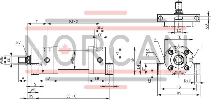 technical illustration-R407999236-Nominal pressure 160 bar, piston Ø 25 ... 200 mm, piston rod Ø 14 ... 140 mm, stroke length up to 3000 mm