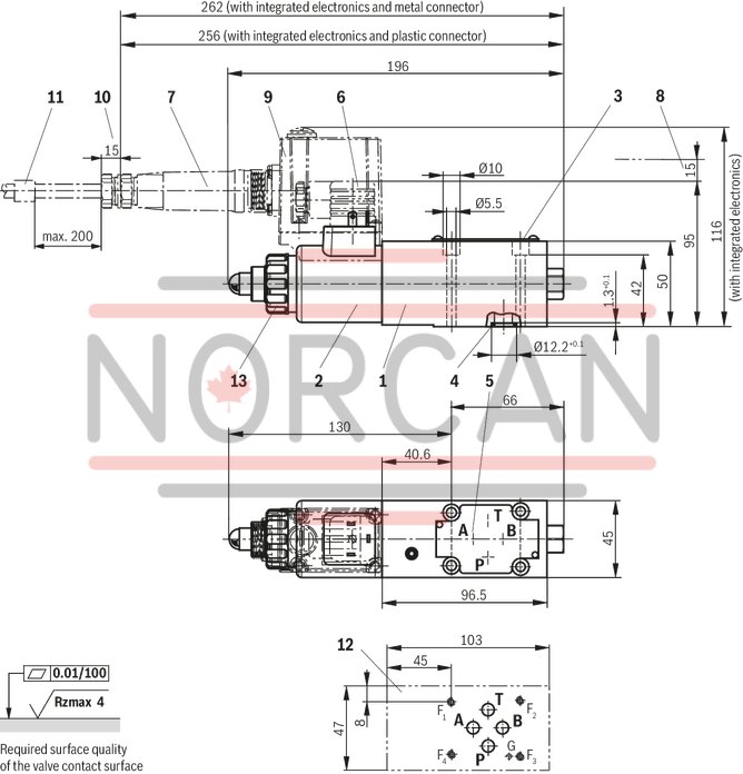 technical illustration-R901323940-Size 6, P &rarr; T, electrical with integrated electronics, 24 V DC