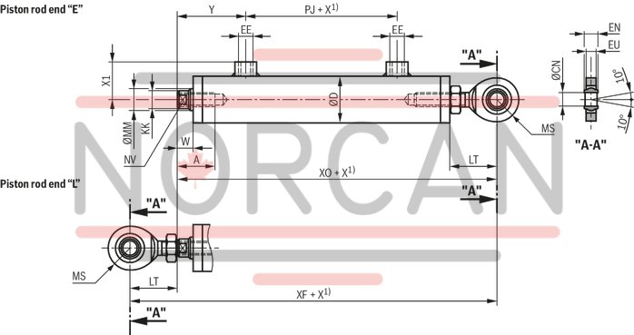 technical illustration-R407999222-Nominal pressure 160 ... 250 bar, piston &Oslash; 25 ... 200 mm, piston rod &Oslash; 14 ... 125 mm, stroke length up to 3000 mm