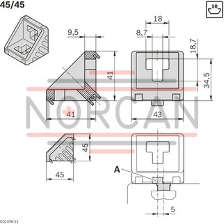 technical illustration-3842523561-Bracket 45x45 set (standard)
