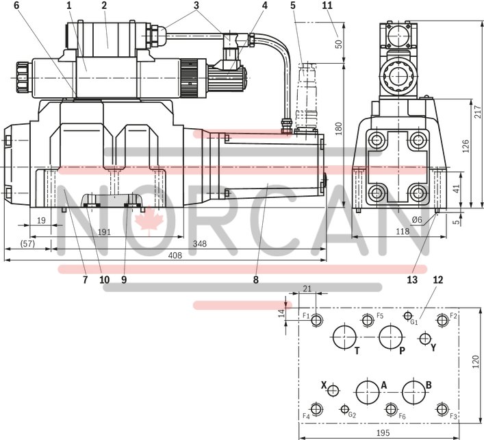 technical illustration-R901106977-Reliable - proven and robust design Safe<br>
- Automatic pressure compensation in the control chambers of the main stage by the pilot controlvalve<br>
- Control spool of the main stage in the springcentered central position and/or in the offset position<br>
- Optionally with spool position monitoring Flexible - suitable for position, velocity and pressure control Precise - high response sensitivity and little hysteresis