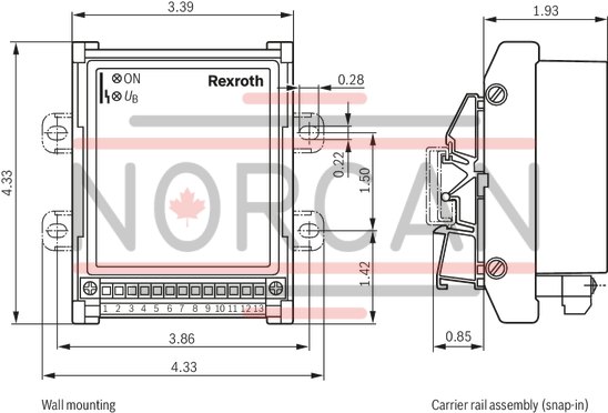 technical illustration-0811405126-Differential input for voltage Ramp generator with separately adjustable ramp times "up/down" Adjustable zero point and sensitivity Clocked power output stage LED displays for various operating states Removable connector strip