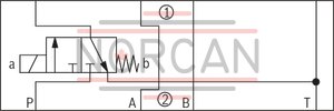 technical illustration-R900945999-Direct-controlled directional slide valve with solenoid actuation Sandwich plate valve As stop straight-through valve or stop straight-through short circuit valve Porting pattern according to DIN&nbsp;24340 form&nbsp;A (without locating hole), (standard) Porting pattern according to ISO&nbsp;4401-03-02-0-05 (with locating hole) Wet-pin AC or DC solenoids Manual override, optional
