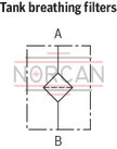 technical illustration-R928054126-Highly efficient, special filter material Filtration of very fine particles across a broad pressure differential range Use of Aquasorb filter material minimizes the risk of corrosion in the hydraulic tank Standard filling strainer in version TLF III Replaceable filter element