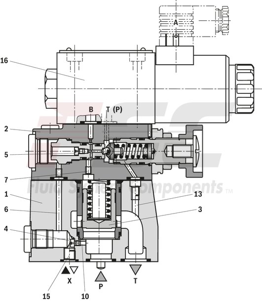 technical illustration-R978916728-Size 32, P → T, mechanical, 24 V DC